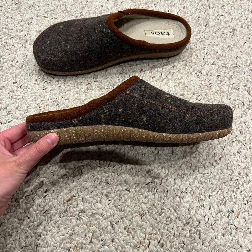 Taos Wooltastic Clog Slippers Sz EU 42 US 11 Speckled Brown Cozy Cabincore - Picture 3 of 7